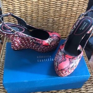 New! Edmundo Castillo Rosalin snake skin and rope high heel stunning heels!